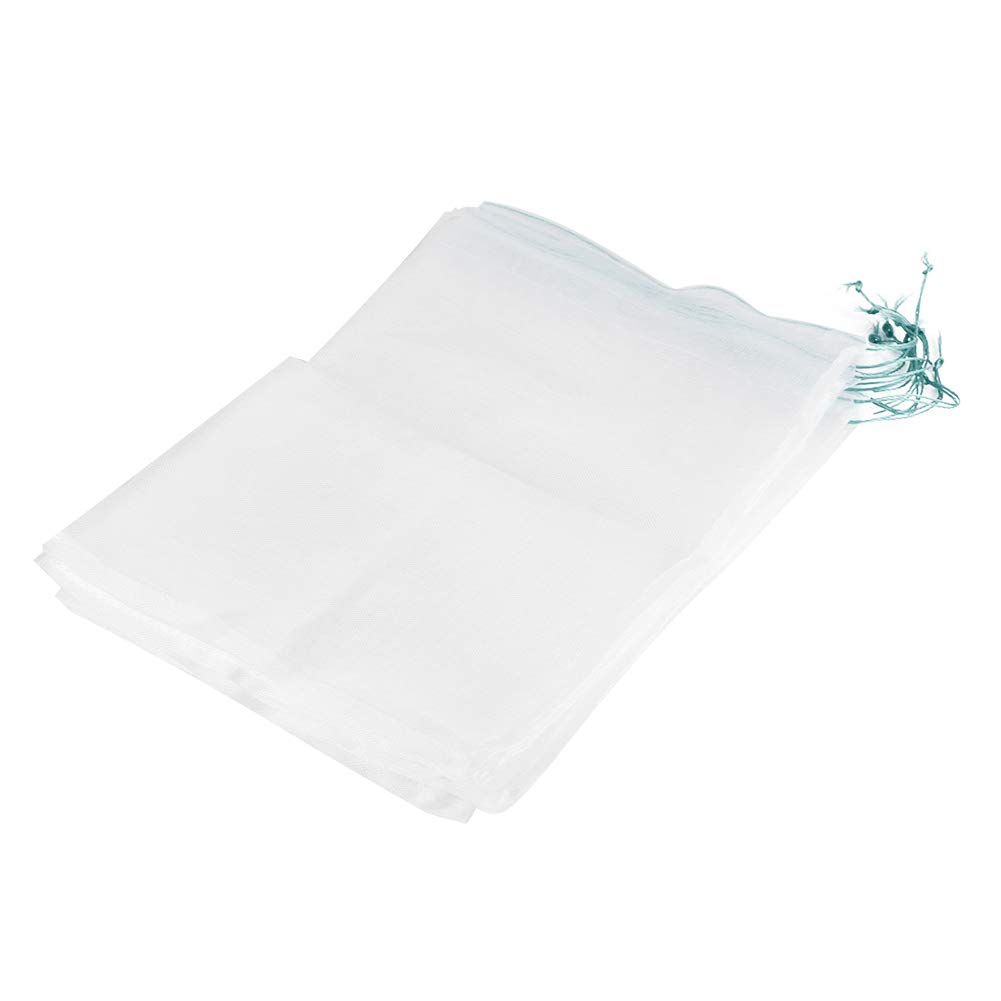 50 x Insect Mosquito Net Barrier Bag Drawstring Mesh Net Bag Garden Plant Fruit Bags Against Insects Birds Garden Tools [30 x 20 cm]