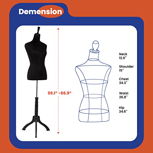 5967 Inch Female Mannequin, Torso Sewing Mannequin Dress Form