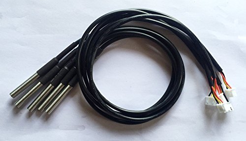 Hi_MyStore 5pcs Probe DS18b20 Waterproof Temperature Sensors with 1.7ft Cable