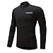 Spotti Men's Cycling Bike Jersey Long Sleeve with 3 Rear Pockets - Moisture Wicking, Breathable, Quick Dry Biking Shirt Black