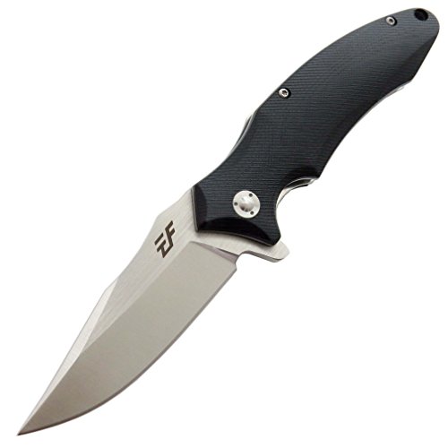 Eafengrow EF339 Folding Knife D2 Blade and G10 Handle with Clip Folding Camping Knives Outdoor Tactical Pocket Knives (black)