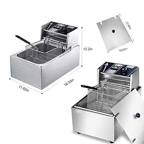 Comft Deep Fryer Commercial Fry Daddy with Basket, Stainless Steel