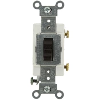 Leviton CSB1-15 15-Amp, 120/277-Volt, Toggle Single-Pole AC Quiet Switch, Commercial Grade, Grounding, Brown