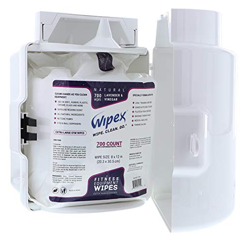 Wipex Gym Wipe Dispenser Wall Mounted White Wet Sanitizing Wipes