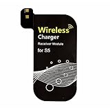 Galaxy S5 Wireless Charging Receiver, iDOO Ultra Thin Qi Standard Wireless Charging Receiver Module for Samsung Galaxy S5 i9600 - Black ( Support S-View Flip Case )