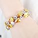 EVER FAITH Women's Prong Cubic Zirconia Vintage Style Dual Layer Tear Drop Bracelet Yellow Silver-Tone