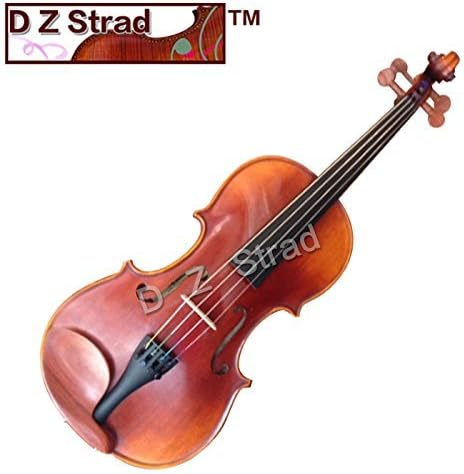 D Z Strad Model 220 Violin with Dominant strings, bow, case, rosin and shoulder rest-Open Clear Tone (1/8 - Size)
