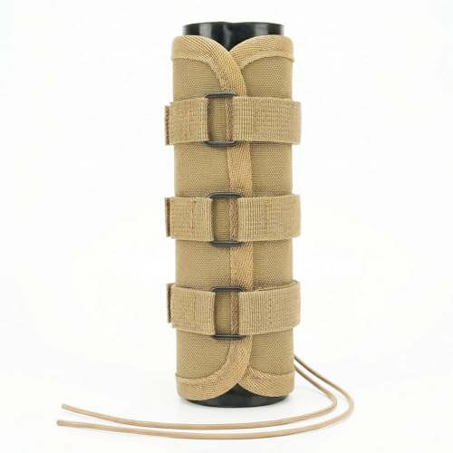 High Heat Suppressor Cover with Burnproof Microfiber Sleeve – Triple-Layer Silencer Wrap for Mirage Mitigation, Hunting & Precision Shooting | Fits 5/6/7/7.5/9 Inch Suppressors (Khaki, 5 inch) at Amazon