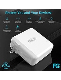 Olafus 61 W USB C adaptador de alimentación   Envío rápido de carga USB C cargador con luz indicadora y cable de carga USB C C de 6.0 ft, compatible con MacBook Pro 2016 2017 2018 de 13 pulgadas   Lista UL