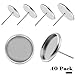 BronaGrand 40pcs Stainless Steel Stud Earring Cabochon Setting Post Cup Fit for 12mm,10mm,8mm,6mm(4 Sizes)