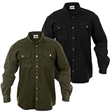 Rothco Mens Flannel Shirt - Heavy Weight Solid Color, Olive Drab