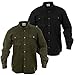 Rothco Mens Flannel Shirt - Heavy Weight Solid Color, Olive Drab