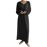 TIAFORD Womens Plush Pullover Oversized Sweatshirt for Women Casual Long Sleeve Drawstring Hoodie Maxi Dress with Pocket