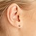 3 mm Petite Round Genuine Citrine Stud Earrings in 14k White Gold