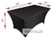 TEKTRUM 4 FT LONG RECTANGULAR STRETCH TABLECLOTH DJ JACKET COVER FOR TRADE SHOW - PREMIUM FABRIC - BLACK COLOR