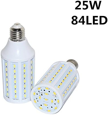 HowFine Super Bright E27 7W 12W 15W 25W 30W 40W 50W 5730 SMD LED Corn Bulb 220V 230V Corn Lamp 360 Degree Beam Angle Spotlight Home Lampada Led lighting - 25w White Light - Pack of 2