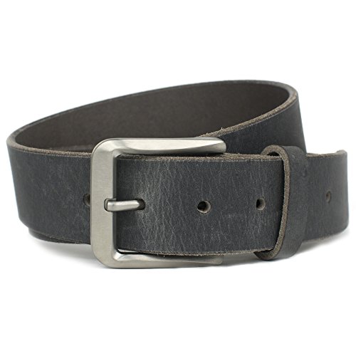 Nickel Free Smoky Mountain Titanium Distressed Leather Belt-Made in USA (40")