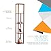 Brightech - Maxwell Shelf Floor Lamp - Modern Mood Lighting for your Living Room and Bedroom - Shade Diffused Light Source with Open-Box Shelves - Walnut Brown