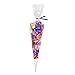 200 Clear Cone Shaped Treat Bags with Twist Ties 4'' - 1.4 mils Thick OPP Plastic Cello Bags Triangle for Favor Christmas Candy Popcorn