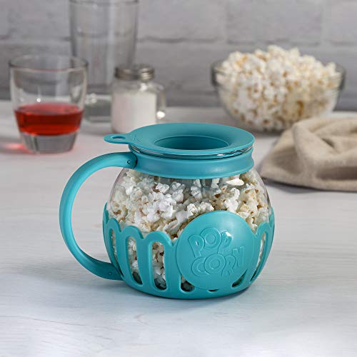 Ecolution Patented MicroPop Microwave Popcorn Popper with Temperature Safe Glass, 3in1 Lid