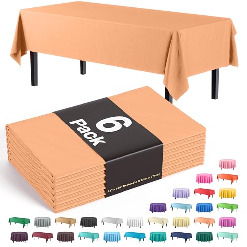Exquisite Peach Plastic Table Cloth Disposable