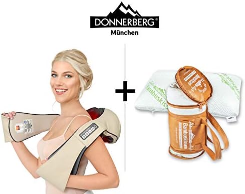 Donnerberg Gift Set – Neck Massager (7 Years Warranty) + Neck Support Pillow – Relaxation for Neck Shoulders Back - Gifts for Women/Men/Mum/Dad