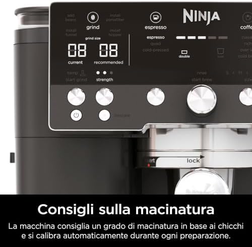 Luxe Premier Macchina per caffè 3 in 1, per caffè espresso, con estrazione a freddo e filtrato, 4 impostazioni automatiche predefinite per la schiuma, Nero ES601EUBK