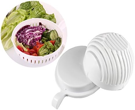 Mecooa Make Your Fresh Salad in 60 Seconds, Salad Strainer and Cutter Bowl Multi-function,Salad Recipes Cook E-books Included