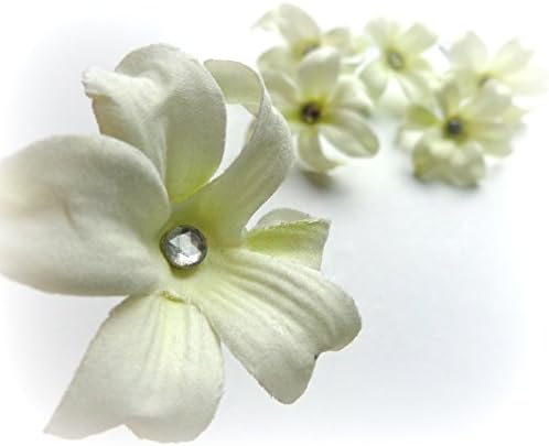 Small Lily Hair Pins with Rhinestone Crystal - Set of Six