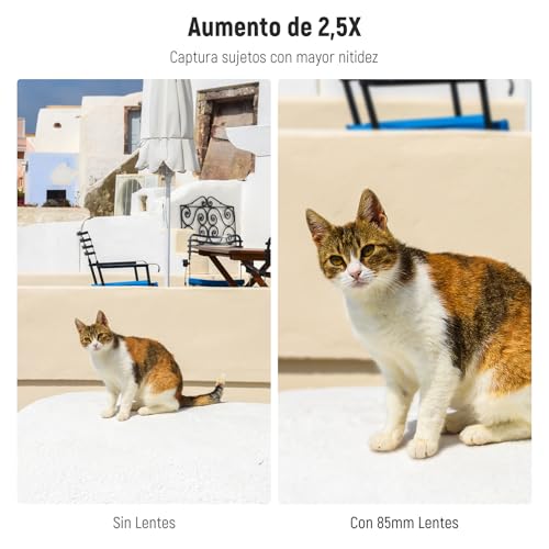 NEEWER HD 85mm Telefoto Lente Telefóno Solo para 17mm Rosca Placa Posterior,Aumento 2.5X Compatible con SmallRig Phone Cage Carasca para iPhone Samsung con Adaptador 17mm Lente y Parasol,LS-59