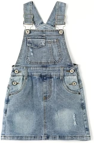 h and m denim dungaree dress Women's Light denim blue Denim dungaree dress