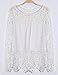 Lovaru Women's White Lace Sleeve Chiffon Patchwork Shirt Fashion Blouse