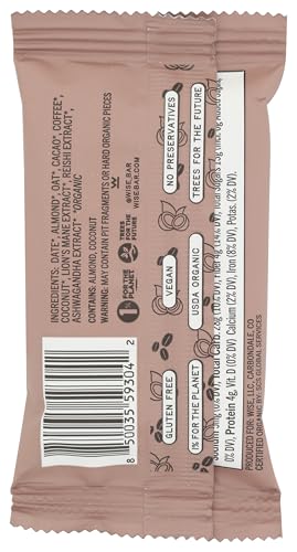 WISE BAR, MUSHROOM BAR MOCHA COCONUT ORGANIC, 1.9 OUNCE