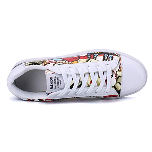 Leadmall Skateboarding Shoes - Men Women Fashion Colorful Print Flat Skater Sneakers - Teenager Casual Daily School Walking Shoes