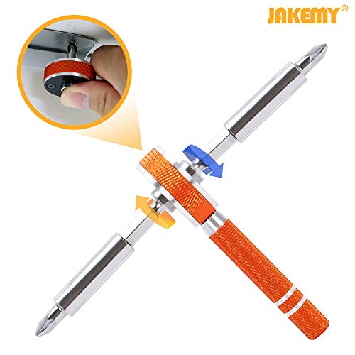 Jakemy 1/4-Inch Dual Drive Ratcheting Screwdriver Set (Wrench) , Magnetic Driver Kit, Professional Repair Tool Kit for iPhone, iPad, Cell Phone, Tablet, PC, Laptop, MacBook, Electronics Disassembly