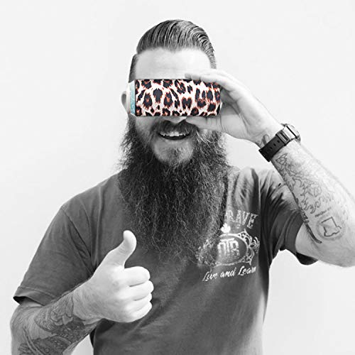 DIFENLUN 2 Pack Neoprene Slim Can Coolers, Collapsible Can Sleeves Beer Can Coolies Covers for 12oz Slim Drink Beer Cans(Leopard)