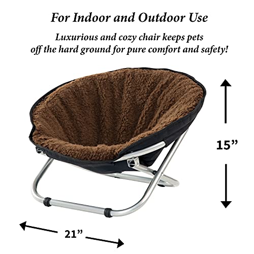 Etna Folding Pet Cot Chair Portable Round Fold Out Elevated Cat Bed