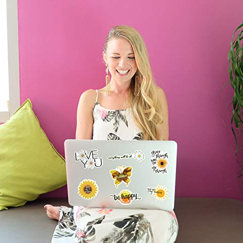 100pcs Inspirational Word Stickers for Laptop, [Flower Dance] Reward Motivational Stickers for Water Bottles, Positive Stickers Quote for Hydro Flasks, Waterproof Vinyl Decal for Adults, Teens, Kids