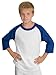 SPORT-TEK YT200 Youth Colorblock Raglan Jersey - White/Royal - XS