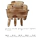 Parcelona French Classic Cream N Brown Polka Small Hand Painted Covered Spring Celluloid Six Teeth Shell Hair Claw - Approx 1 1/2 Inches
