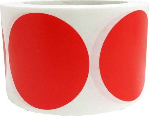 Red Color Coding Labels for Organizing Inventory 3 Inch Round ...