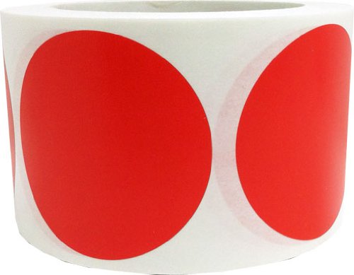 3 Inch Round Blank Red Shooting Target Pasters | 500 Adhesive Target Dots