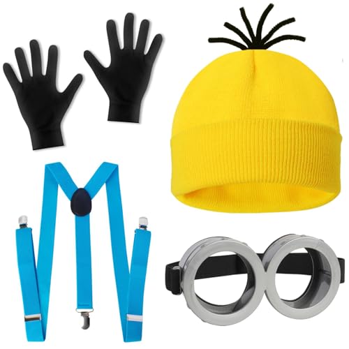4 Pcs Costume for Girls Boys Adults, Cartoon Role Play Dress Up Costume Accessories Adult for Holiday Birthday Cosplay Set Dress Up