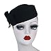Lawliet Ladies Teardrop Fancy Wool Fascinator Cocktail Pillbox Hat Formal Racing A253 (Black)