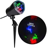Gemmy Lightshow Multi Color LED Merry Christmas with Reindeer and Sleigh Projection Light Christmas Holiday Light