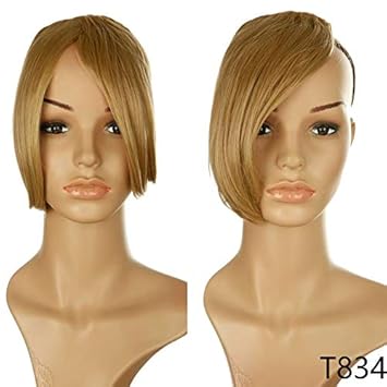 Amazon Com 9 Short Front Neat Bangs Clip In Front Hair Bang
