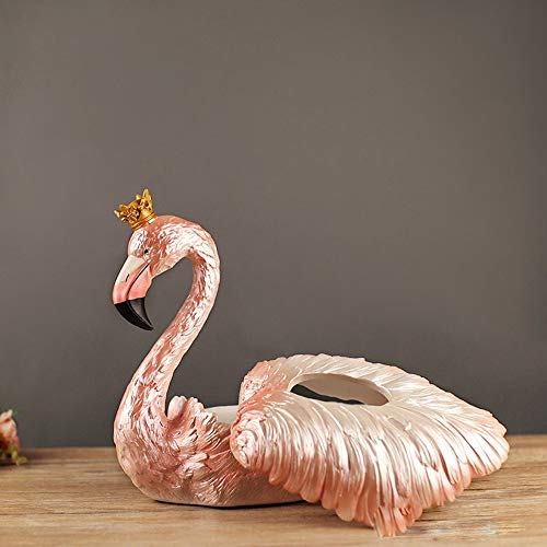 MQW Flamingo Jewelry Ornaments Large Nordic Resin Crafts Creative Home Tissue Box Decorative Gift Paper Pump (34 20 40cm) Delicate and Beautiful