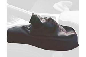 RedlineGoods ebrake Boot Compatible with Scion FR-S 2012-16. Tailor Made - not Universal. Genuine top-Grade Italian Black Perforated Leather with Red Thread