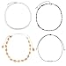 Puka Shell Necklace,4 PCS Seashell Necklace Choker for Women Men-Vsco Shell Necklace Handmade Fashion Hawaiian Cowrie Shells Adjustable Necklaces for Girls Women Men