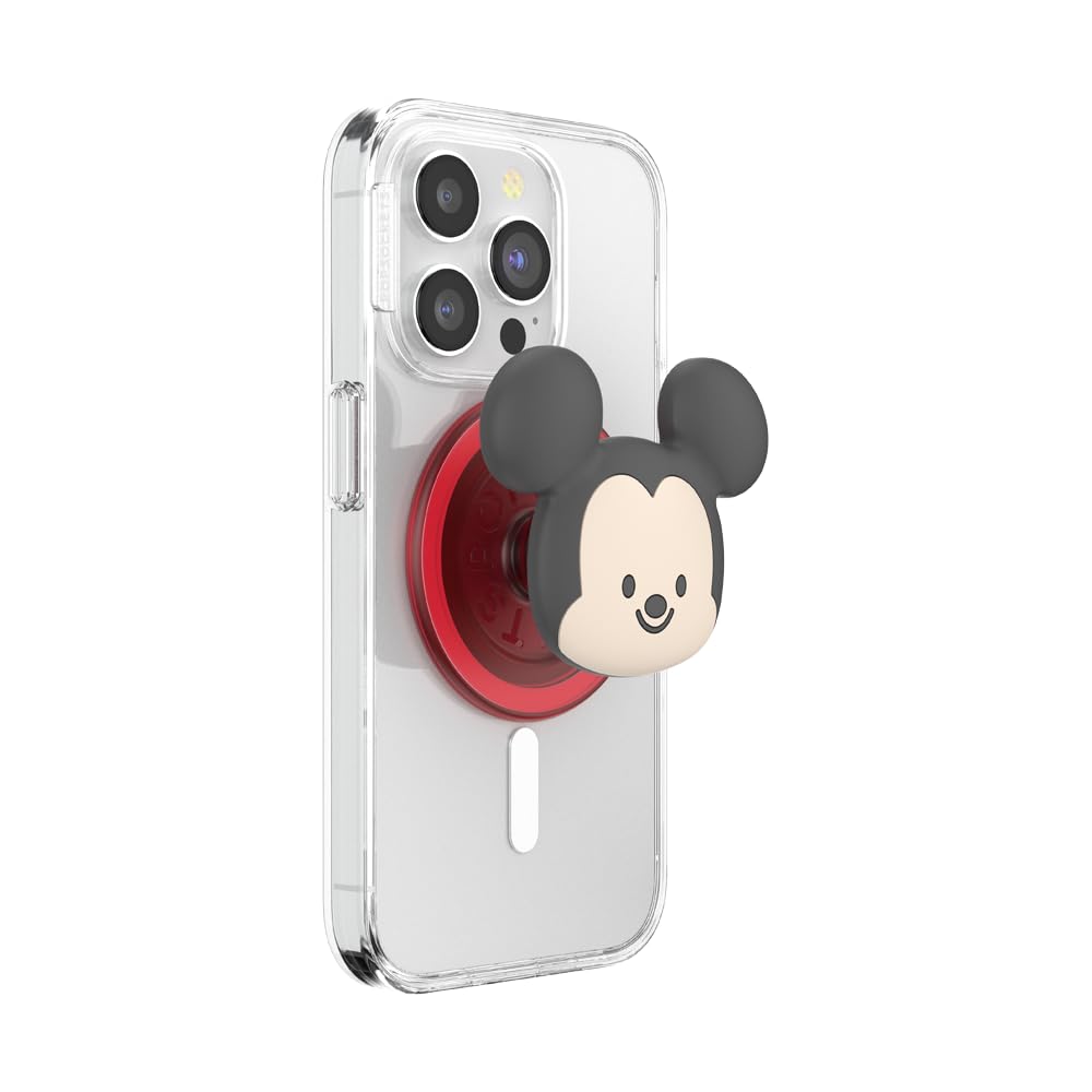 PopSockets PopGrip for MagSafe, Magnetic Phone Grip & Stand, Swappable Top, Secure Grip for iPhone MagSafe Cases, Kickstand for Hands-Free Viewing, Wireless Charging Compatible - Kawaii Mickey